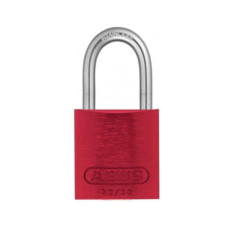 Anodized aluminium safety padlock red 72IB/30 ROT