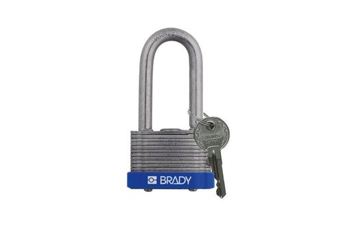 Laminated steel safety padlock blue 814104 