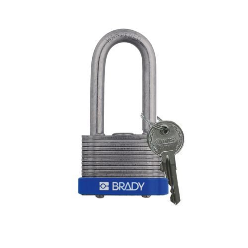 Laminated steel safety padlock blue 814104 