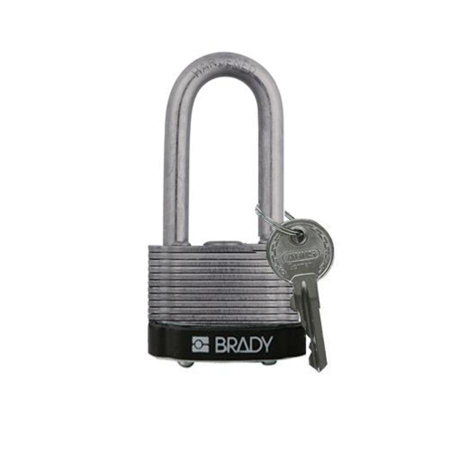 Laminated steel safety padlock black 814105