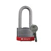 Brady Laminated steel safety padlock red 814106