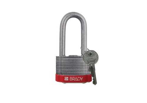 Laminated steel safety padlock red 814106 