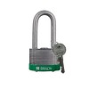Brady Laminated steel safety padlock green 814108