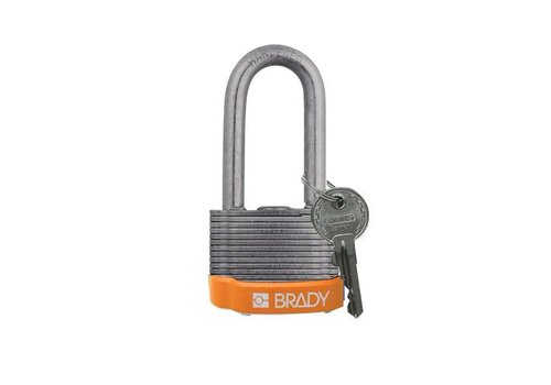 Laminated steel safety padlock orange 814109 