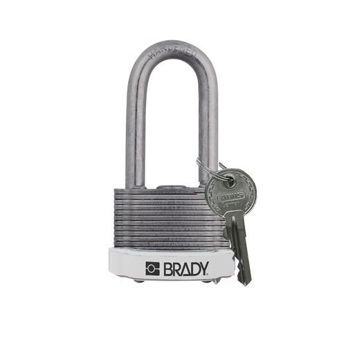 Laminated steel safety padlock white 814112 