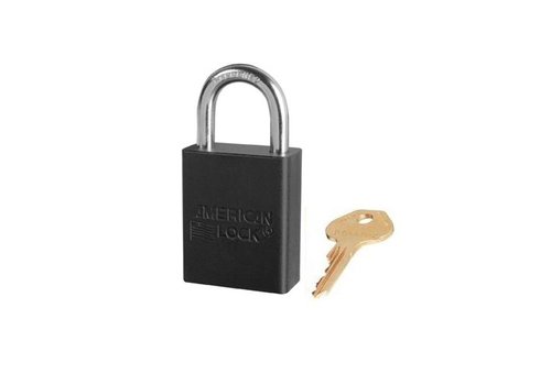 Anodized aluminium safety padlock black S1105BLK 