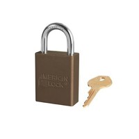 Anodized aluminium safety padlock brown S1105BRN