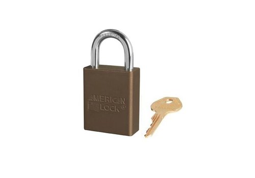 Anodized aluminium safety padlock brown S1105BRN 