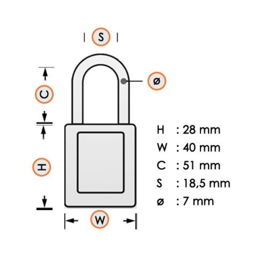 Laminated steel safety padlock white 814112