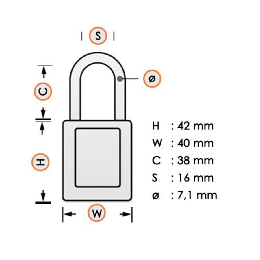 Gelamineerd stalen hangslot wit 3LFWHT