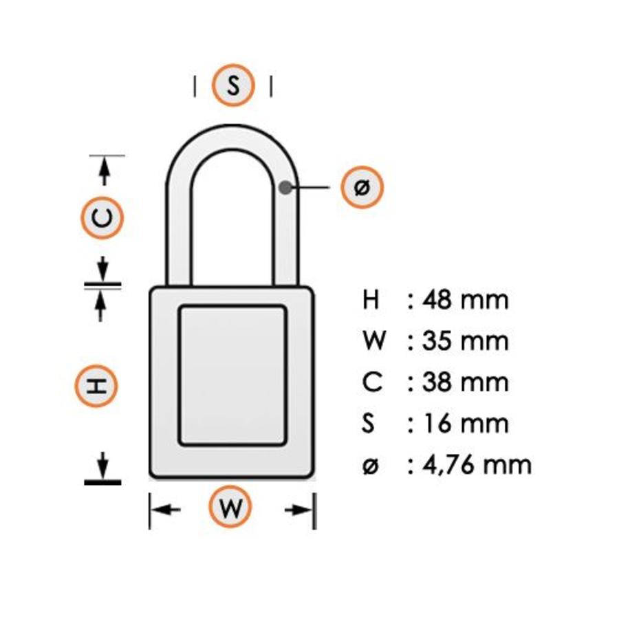 Safety padlock black S32BLK- S32KABLK