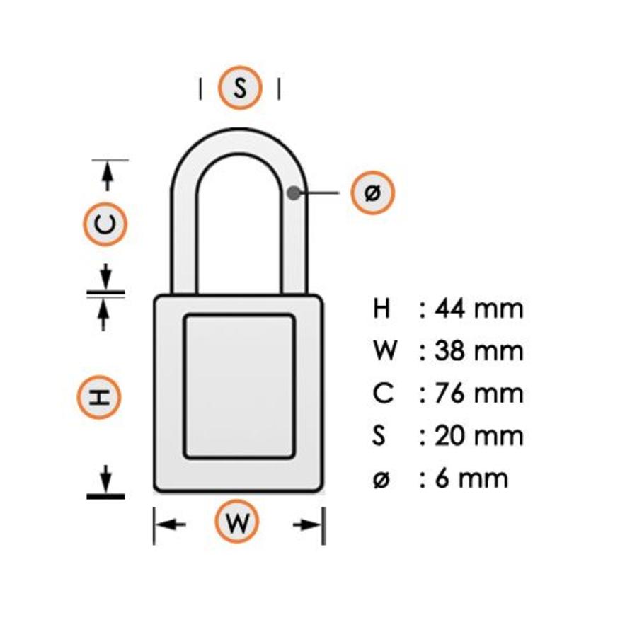 Veiligheidshangslot geel 410LTYLW