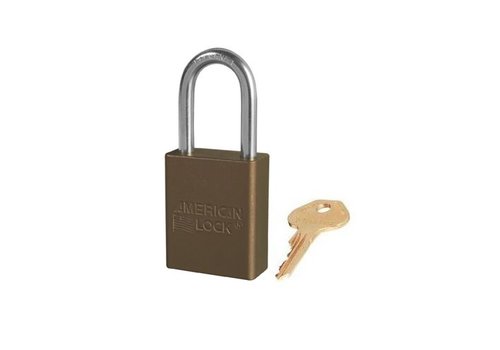 Anodized aluminium safety padlock brown S1106BRN 