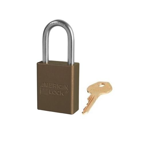 Anodized aluminium safety padlock brown S1106BRN 