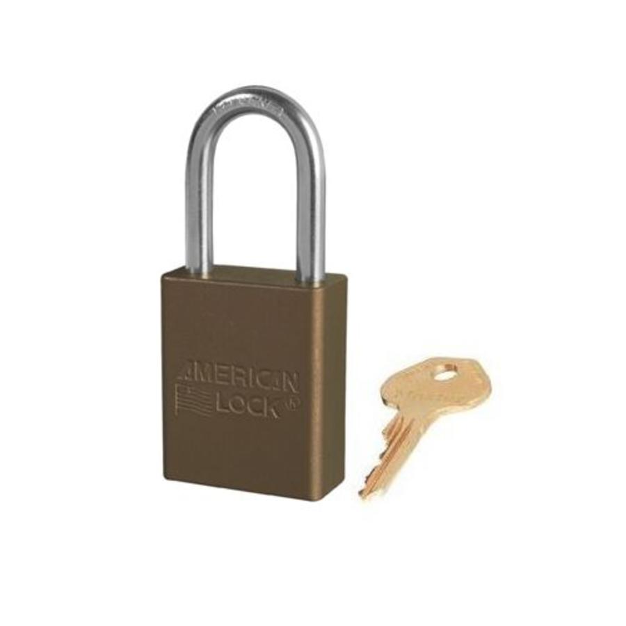 Anodized aluminium safety padlock brown S1106BRN