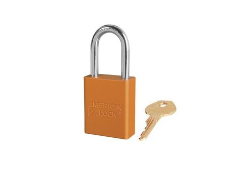 Anodized aluminium safety padlock orange S1106ORJ 