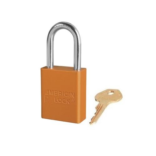 Anodized aluminium safety padlock orange S1106ORJ 