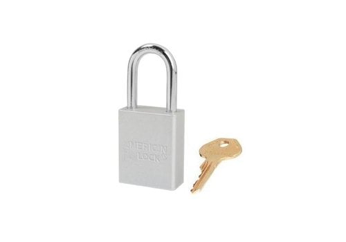 Anodized aluminium safety padlock white S1106CLR 