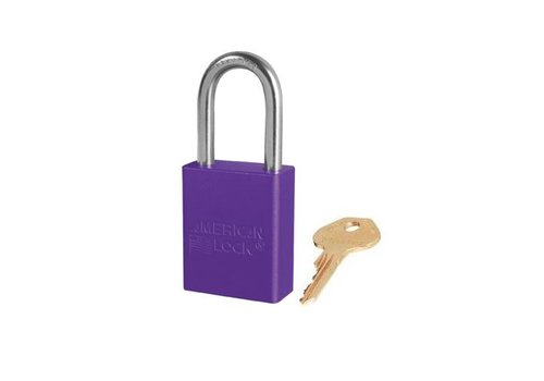 Anodized aluminium safety padlock purple S1106PRP 