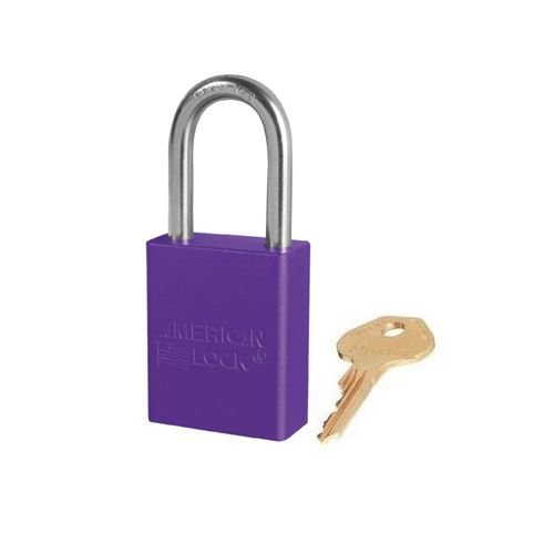 Anodized aluminium safety padlock purple S1106PRP 