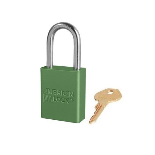 Anodized aluminium safety padlock green S1106GRN 