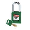 Brady SafeKey nylon safety padlock green 150368 / 150337