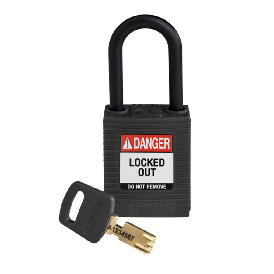 SafeKey nylon Sicherheitsvorhängeschloss schwarz 150231 / 150351