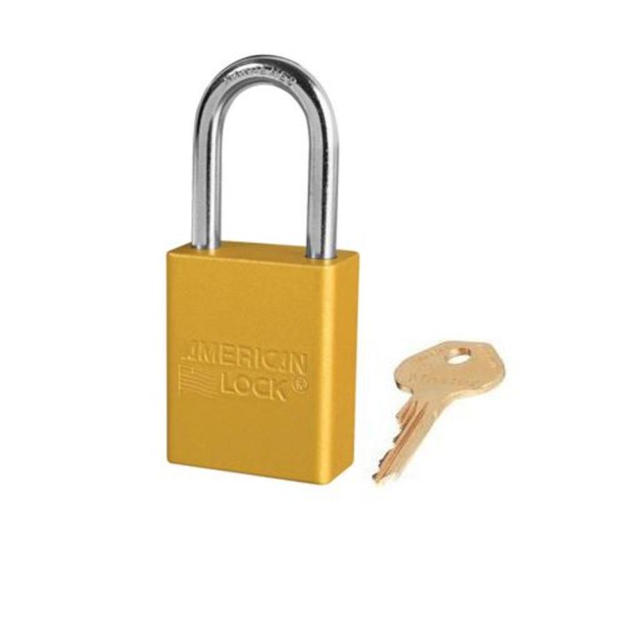 Anodized aluminium safety padlock yellow S1106YLW