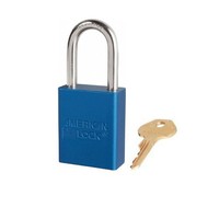 Anodized aluminium safety padlock blue S1106BLU