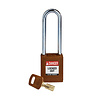 Brady SafeKey nylon safety padlock brown 150247