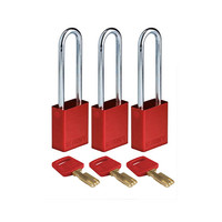 SafeKey Aluminium safety padlock Red 150332