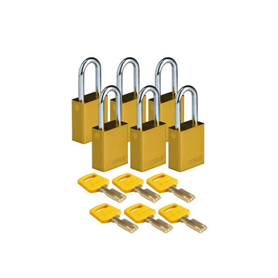 SafeKey Aluminium safety padlock Yellow  150288