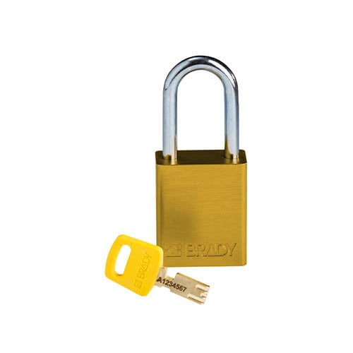 SafeKey Aluminium safety padlock Yellow  150288 