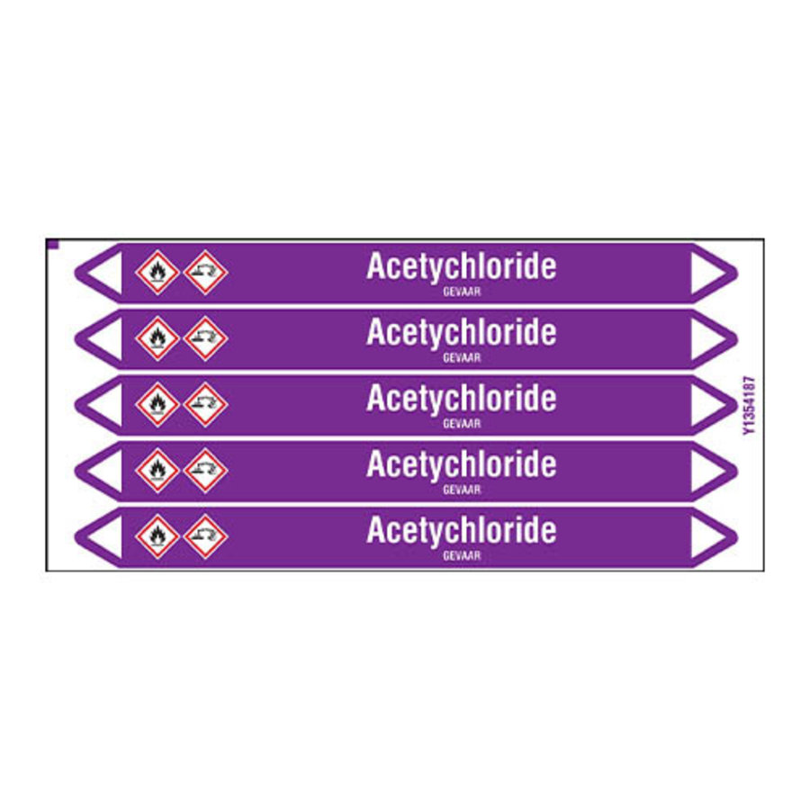 Pipe markers: Acetychloride | Dutch | Acids and Alkalis