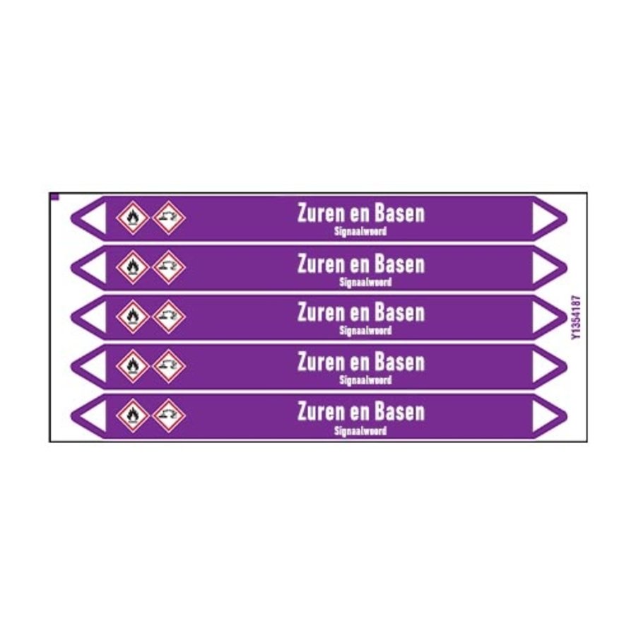 Pipe markers: Zwavelzuur 10% | Dutch | Acids and Alkalis