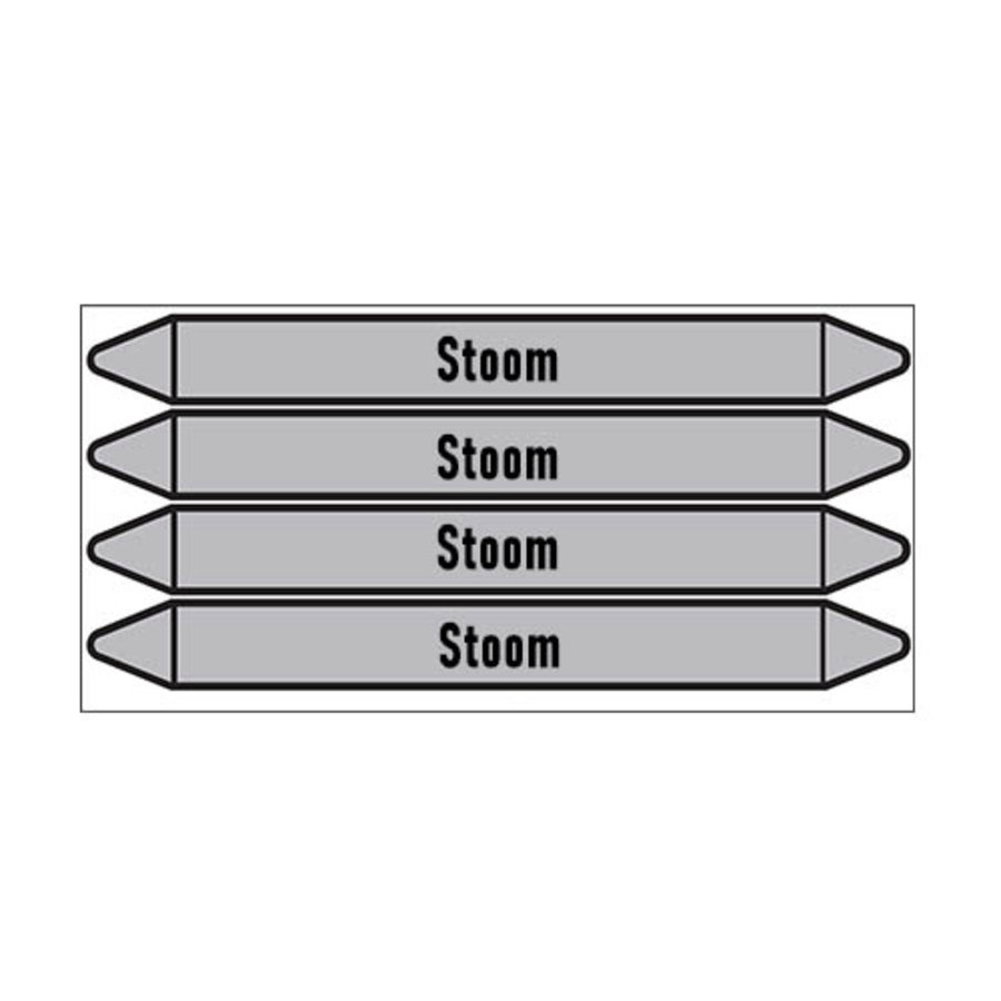 Pipe markers: stoom 1,5 bar | Dutch | Steam