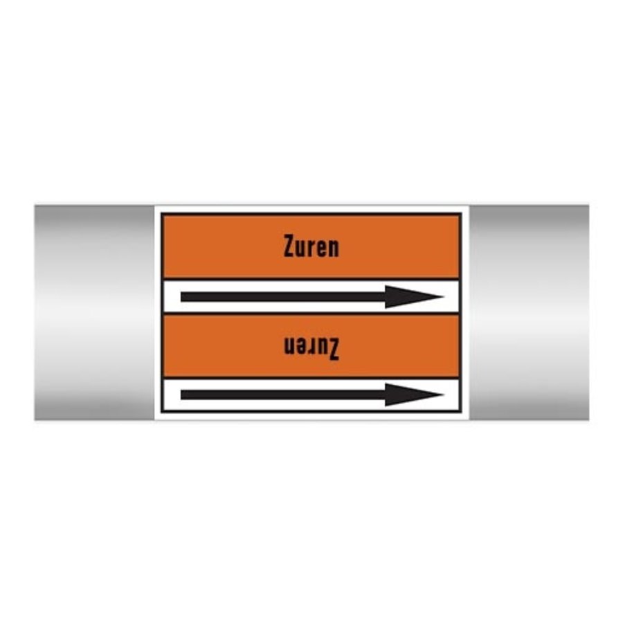 Pipe markers: Afvalzuur | Dutch | Acids