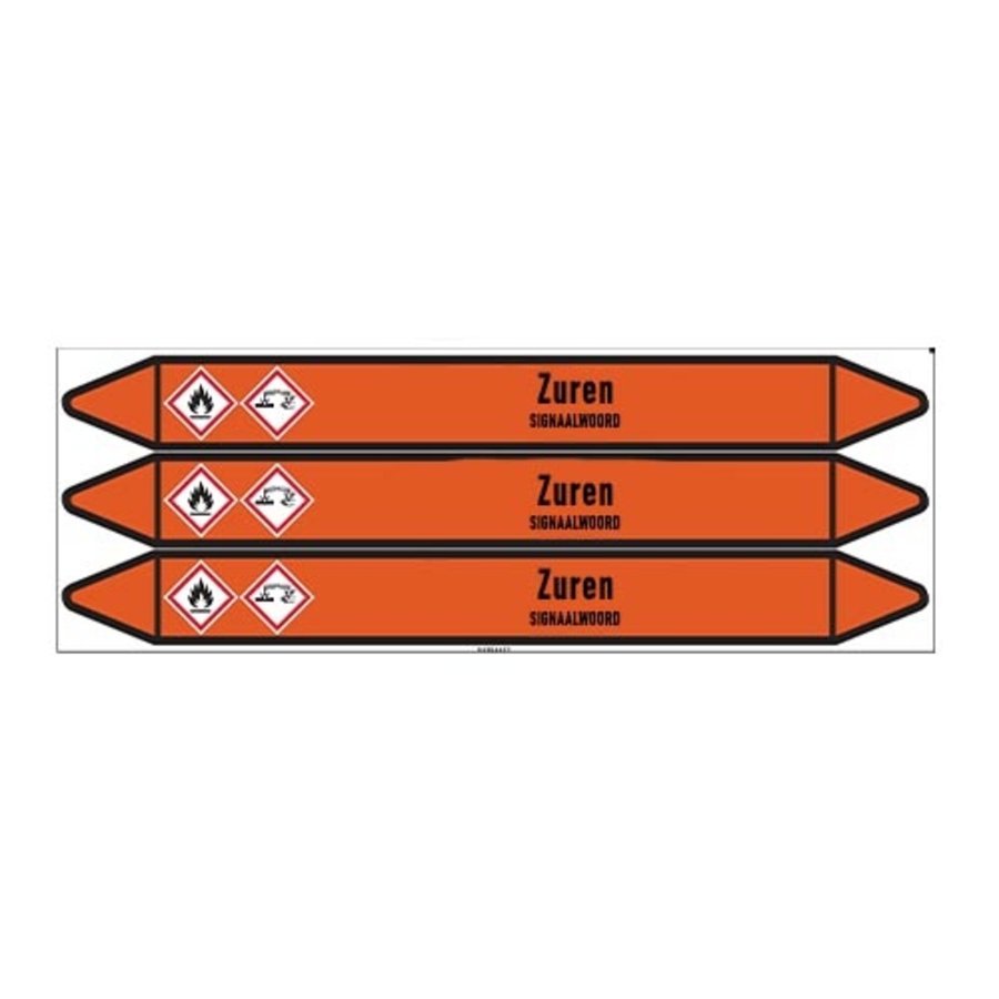 Pipe markers: Oleum | Dutch | Acids