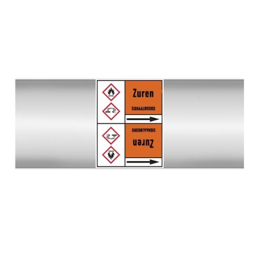 Pipe markers: Zwavelzuur 10% | Dutch | Acids