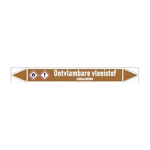 Pipe markers: Heptaan | Dutch | Flammable liquids 