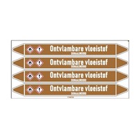 Pipe markers: Olie | Dutch | Flammable liquid
