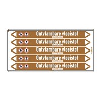 Pipe markers: Olie | Dutch | Flammable liquid