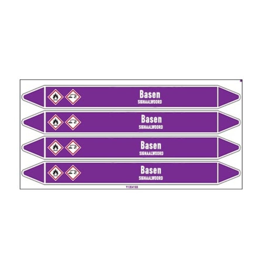 Pipe markers: Ammonia | Dutch | Alkalis