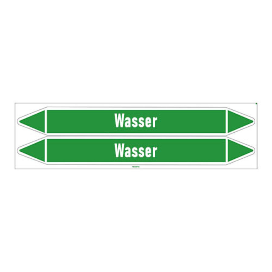 Pipe markers: Warmwasser | German | Water