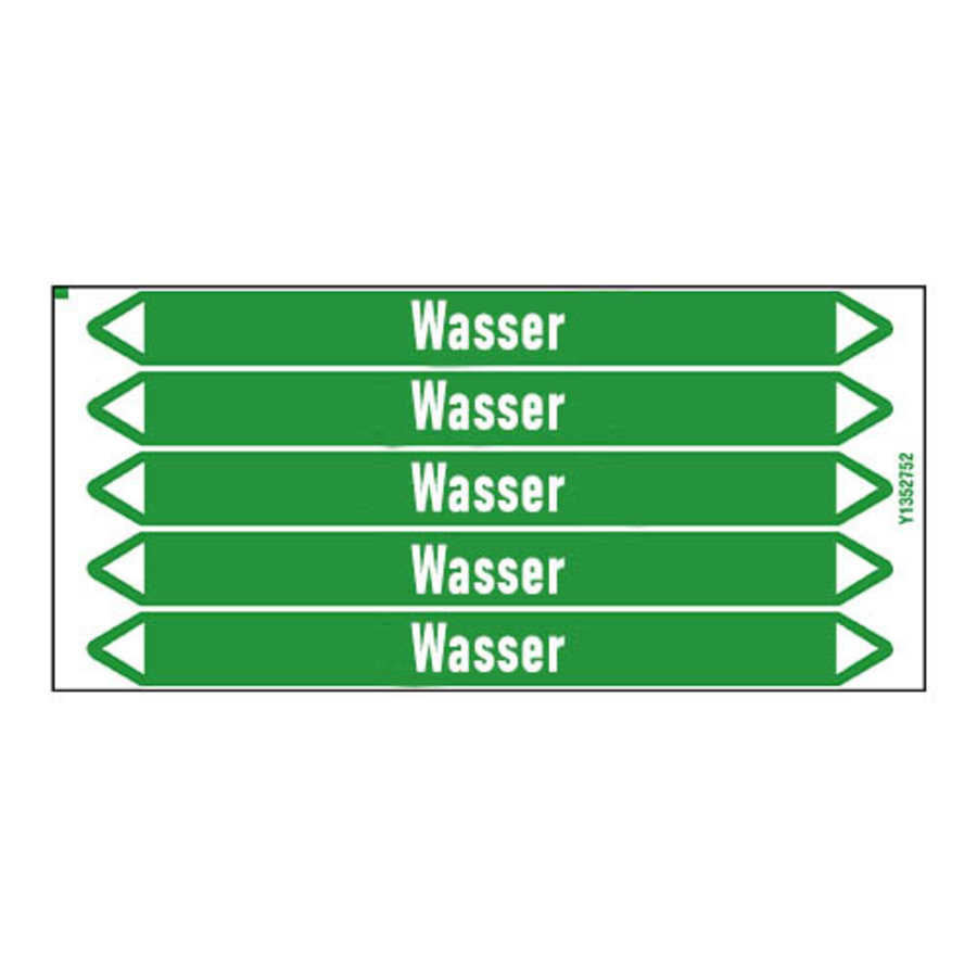 Leidingmerkers: Warmwasser 90° C | Duits | Water