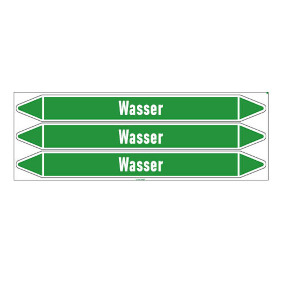 Pipe markers: Warmwasser Küche | German | Water