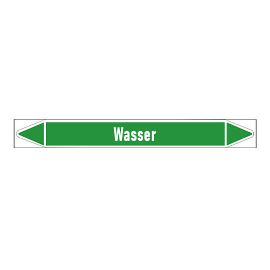 Pipe markers: Wasser Vorlauf | German | Water