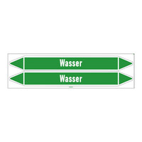 Pipe markers: Wasser Vorlauf | German | Water