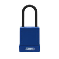 Aluminium safety padlock with blue cover 84810