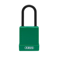 Aluminium safety padlock with green cover 84809